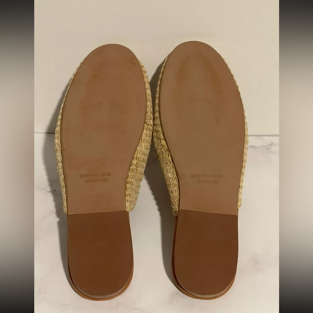 Farm Rio MACAW Womens 7 Tropical Raffia Mules Straw Embroidered Flats Shoes - Picture 12 of 16